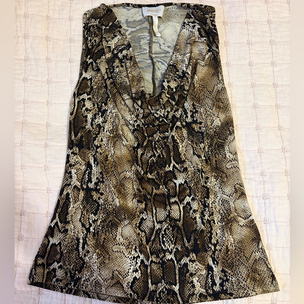 Laundry by Shelli Segal Snakeskin slouch neck tank